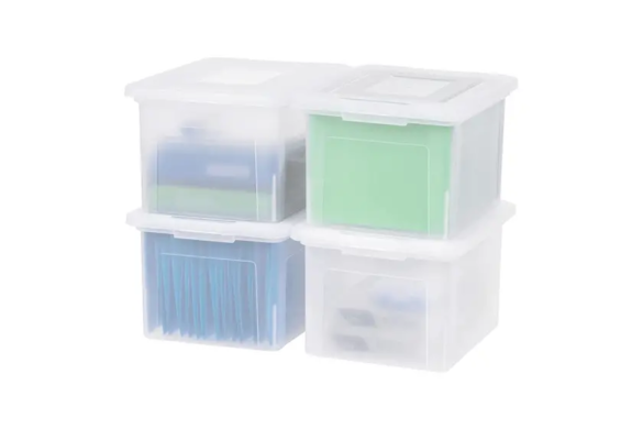 IRIS USA Letter & Legal Size Plastic Storage Bin Tote Organizing File Box with Durable and Secure Latching Lid
