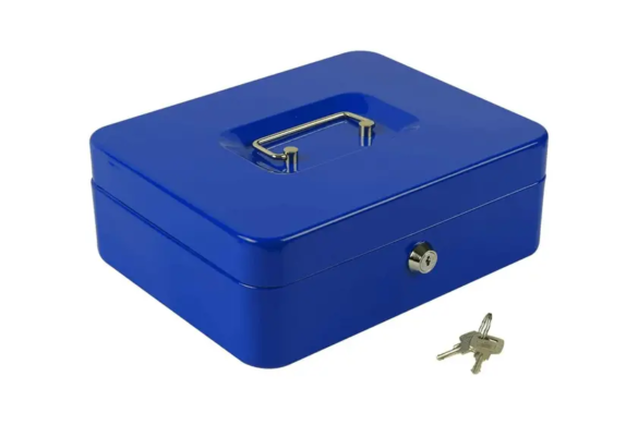KYODOLED Large Lock Box with Money Tray,Storage Cash Box with Lock,Safe Metal Box for Money