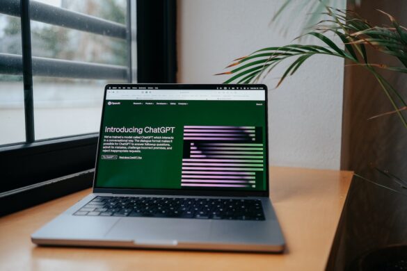 ChatGPT homepage on a laptop screen