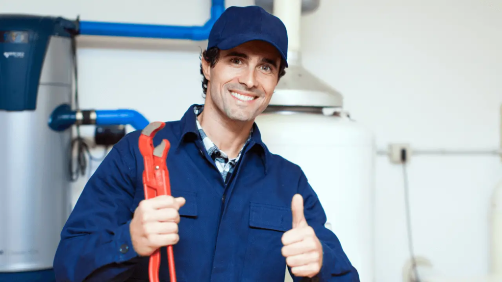 best plumbing apps - plumber giving thumbs up