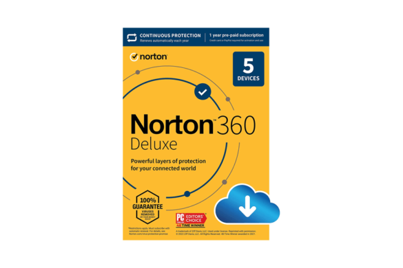 Norton 360 Deluxe 2023, Antivirus software for 5 Devices with Auto Renewal