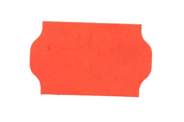 Red price tag, empty, isolated on white