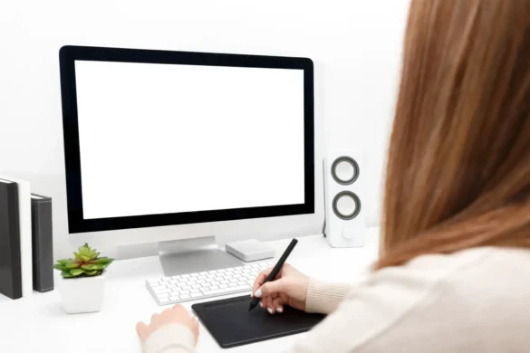 Freelancer or business woman working at her desk